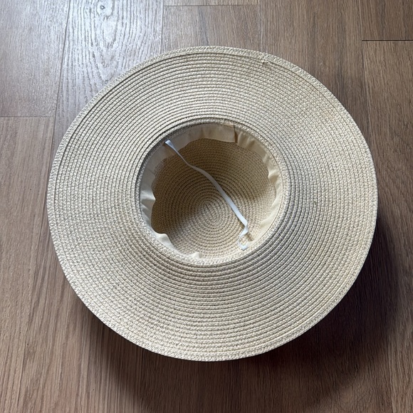 Bride Straw Sun Hat Tan and Black - Picture 4 of 4